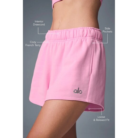 Alo Yoga Accolade Shorts in Sweet Pink - Picture 2 of 4